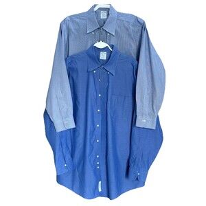 Brooks Brothers Lot of 2 Non-Iron Dress Shirts  Classic Fit Blue 16½-33, Cotton.
